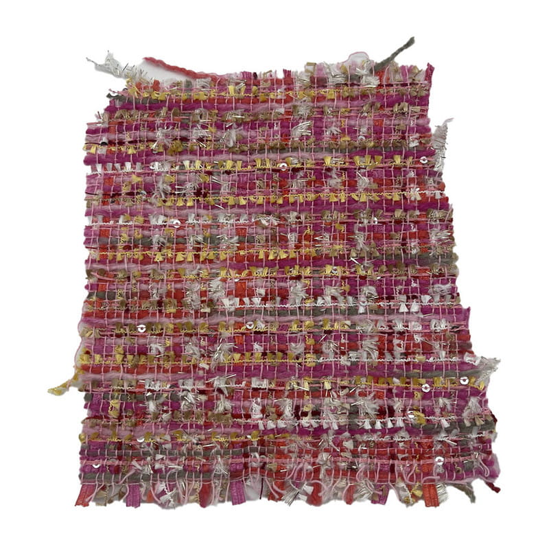 Thời Trang Màu Đỏ Hồng Kim Sa Lấp Lánh Vải Tweed Cho Nữ 21003