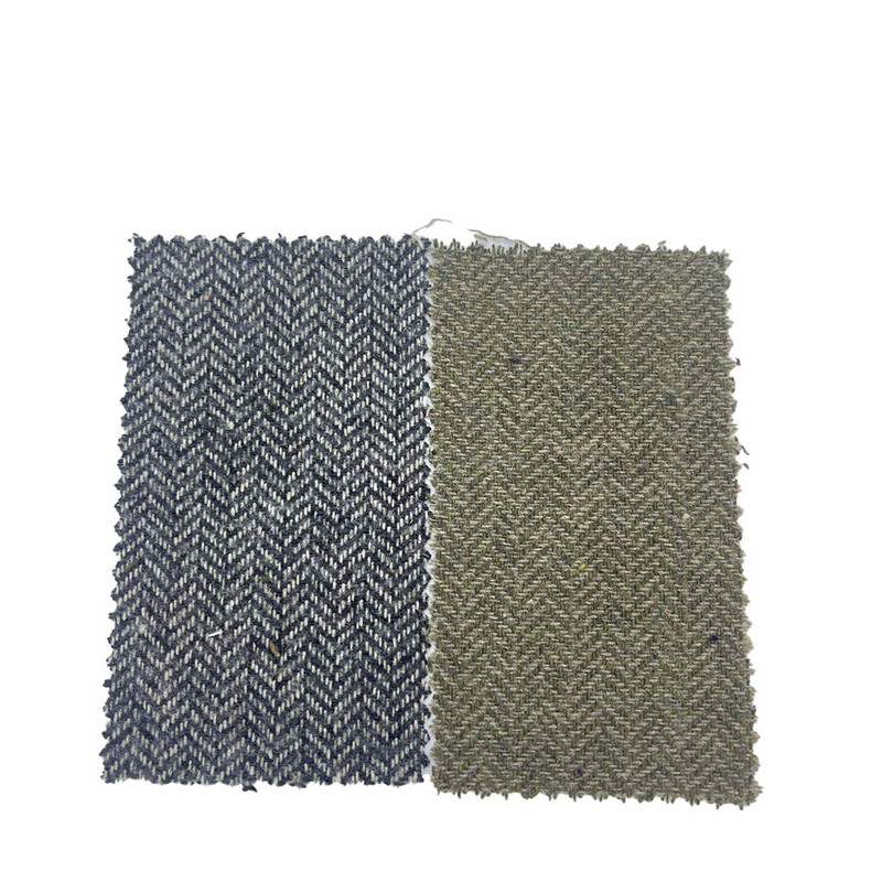 Vải Tweed xương cá màu xanh xám cho quần 3531