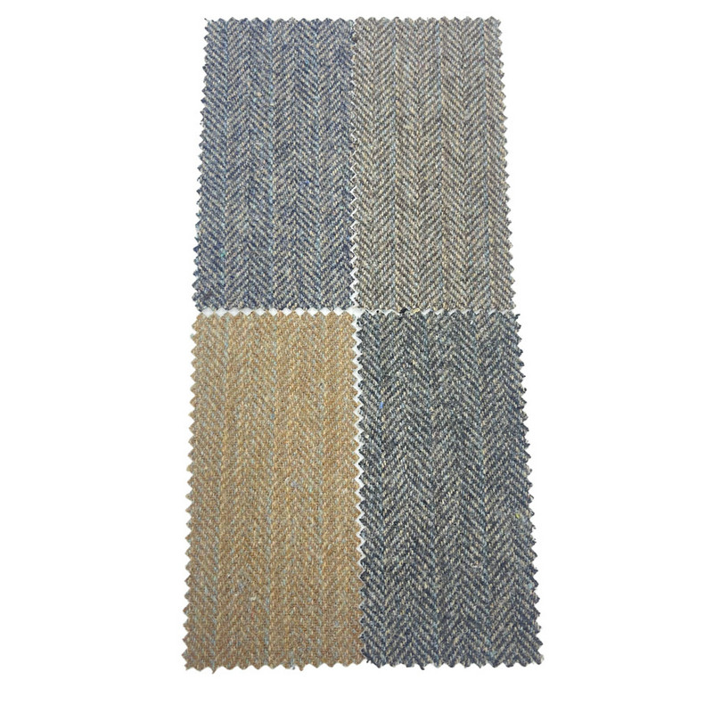Vải Tweed len sọc xanh nâu Ý cho bộ đồ 3534