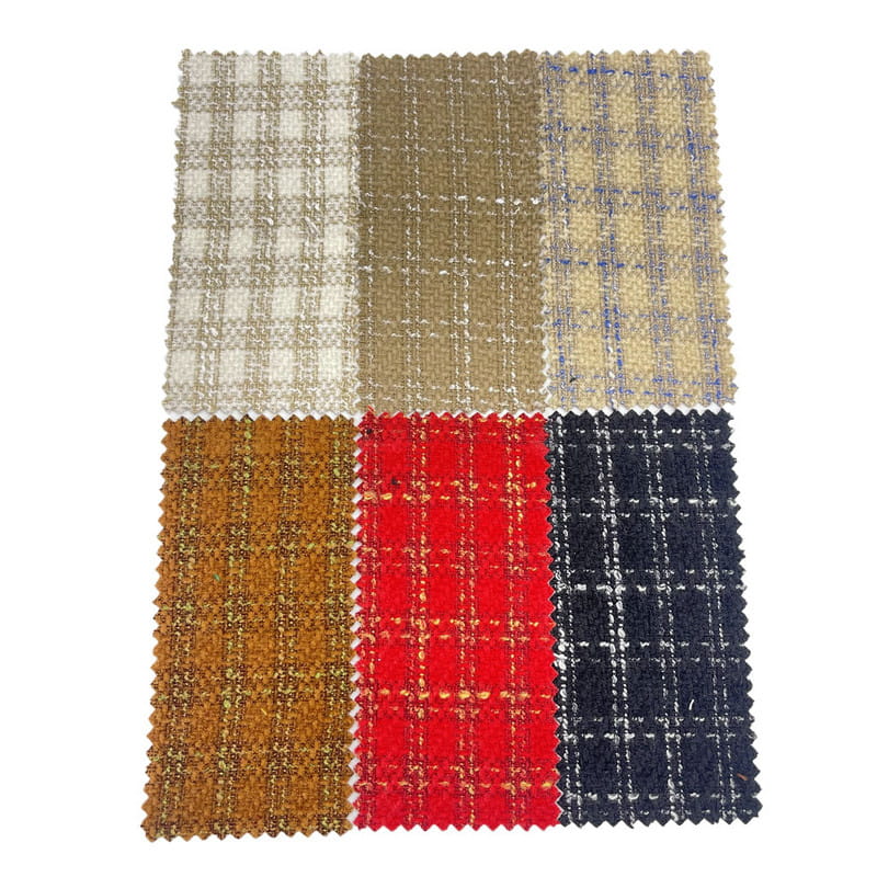 Brush Chenille Checks Vải Tweed dệt cho quần áo nữ 3764