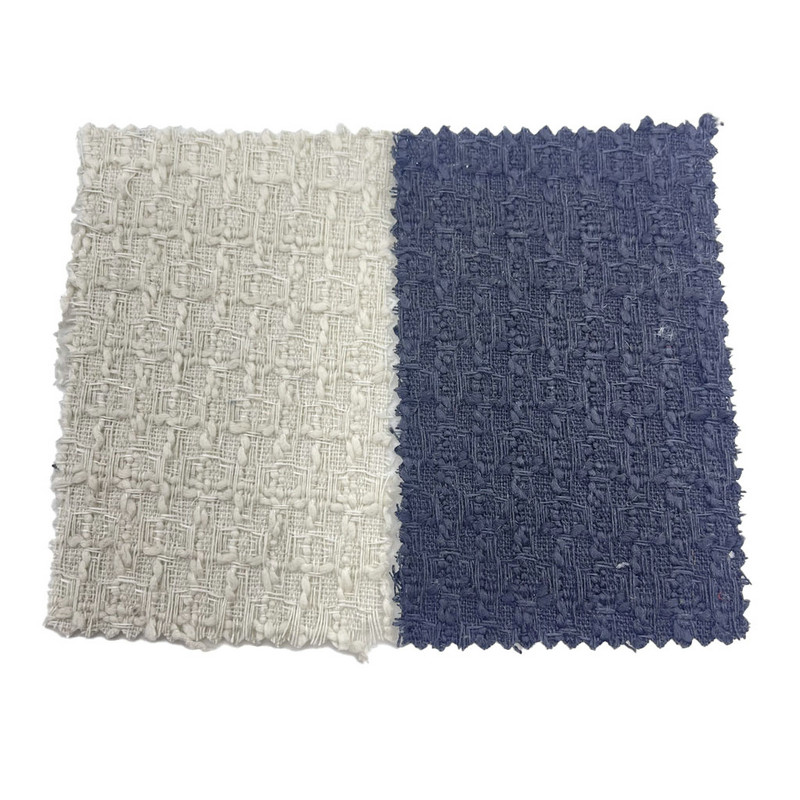 Vải Tweed len nổi màu đen trắng cho áo khoác 3786