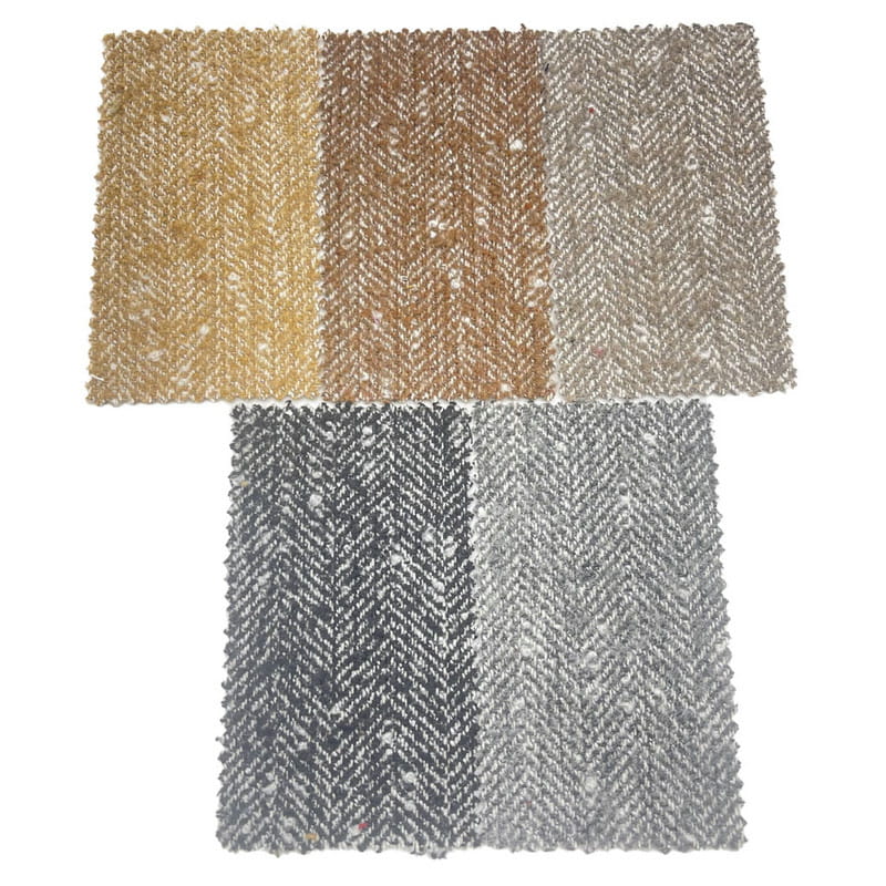 Vải Tweed dày màu xám trắng bong bóng cho quần áo mùa đông 3906