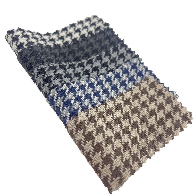 Vải dệt len ​​Houndstooth màu xám đậm cho áo hoodie 3946