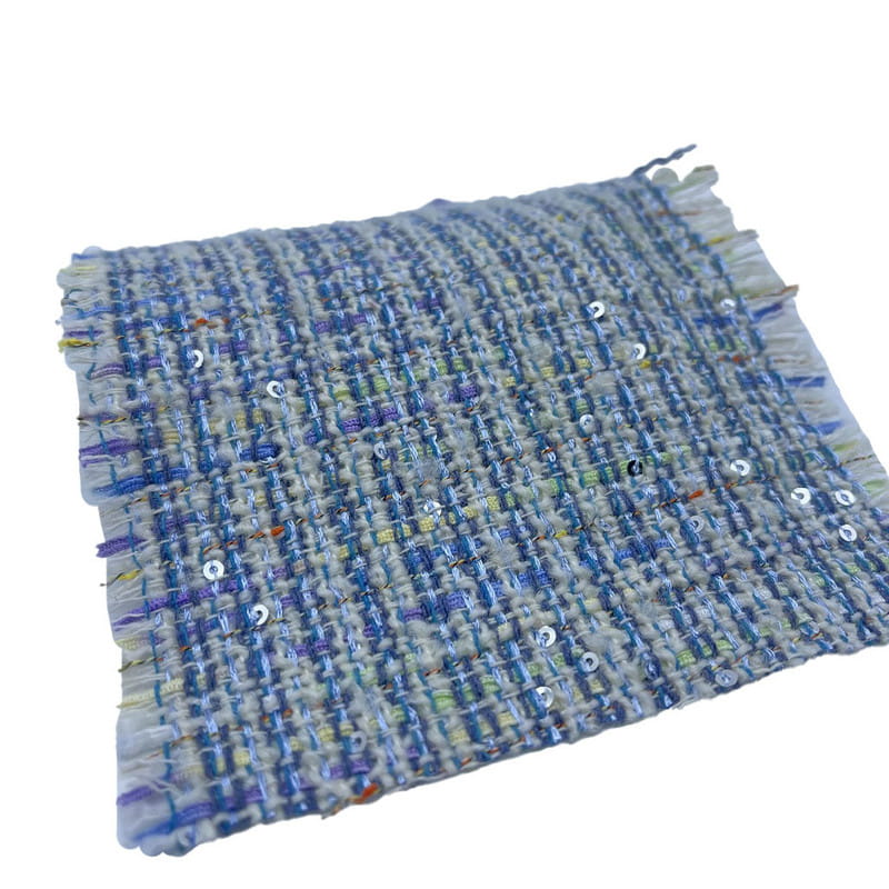 Len Polyester Kim loại Sequins Vải Tweed cho phụ nữ Áo khoác ZZH24018